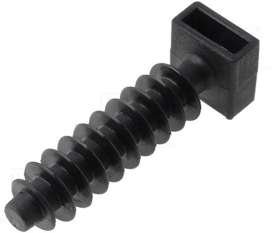 Zwarte slagplug voor tie wraps 8x60 (per 100)