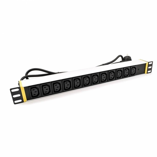 PDU 19" 1U 12-port PVC panel EU